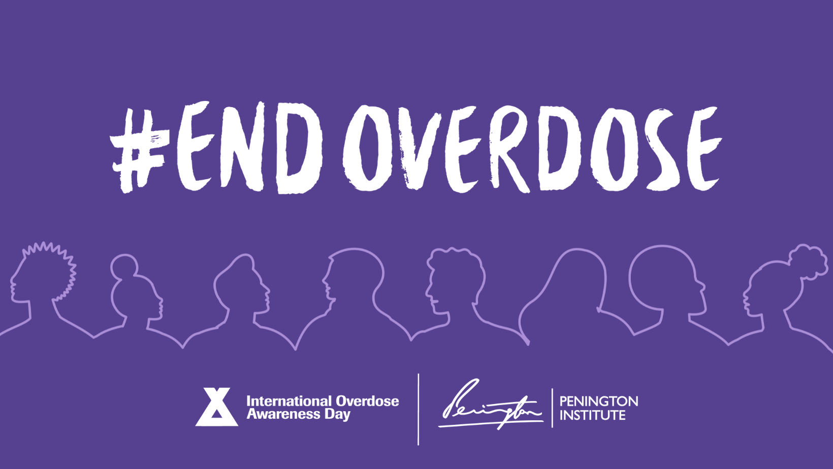 A purple image with white text that says #EndOverdose
